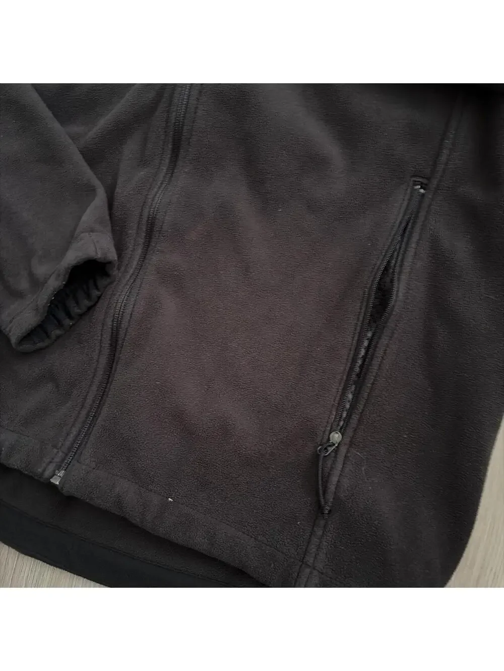 The North Face Men's Black Full Zip Fleece Jacket Logo Size M Outdoor Windwall